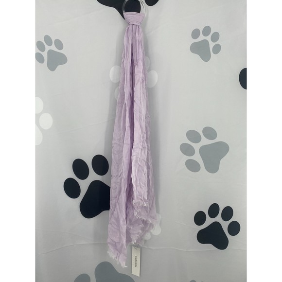 Calvin Klein NWT Chambray Woven Oblong Scarf Fringe Raw Ends Opan One Size New - Picture 2 of 12